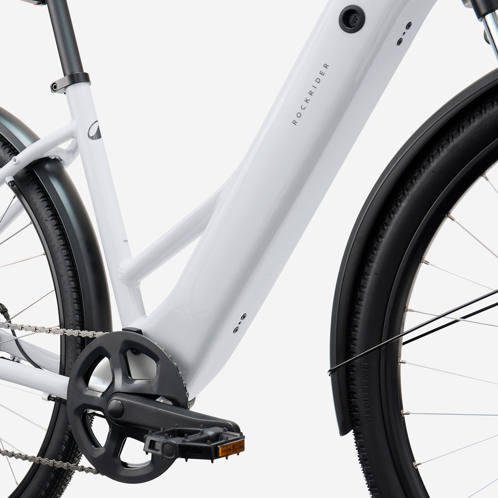 Low Frame Electric Hybrid Bike, E‑ACTV 100 (Pearl Grey)